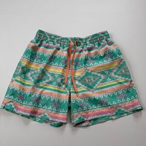 Chubbies Swim Trunks Aztec Print Elastic Waist Mesh Lined Mens Large
